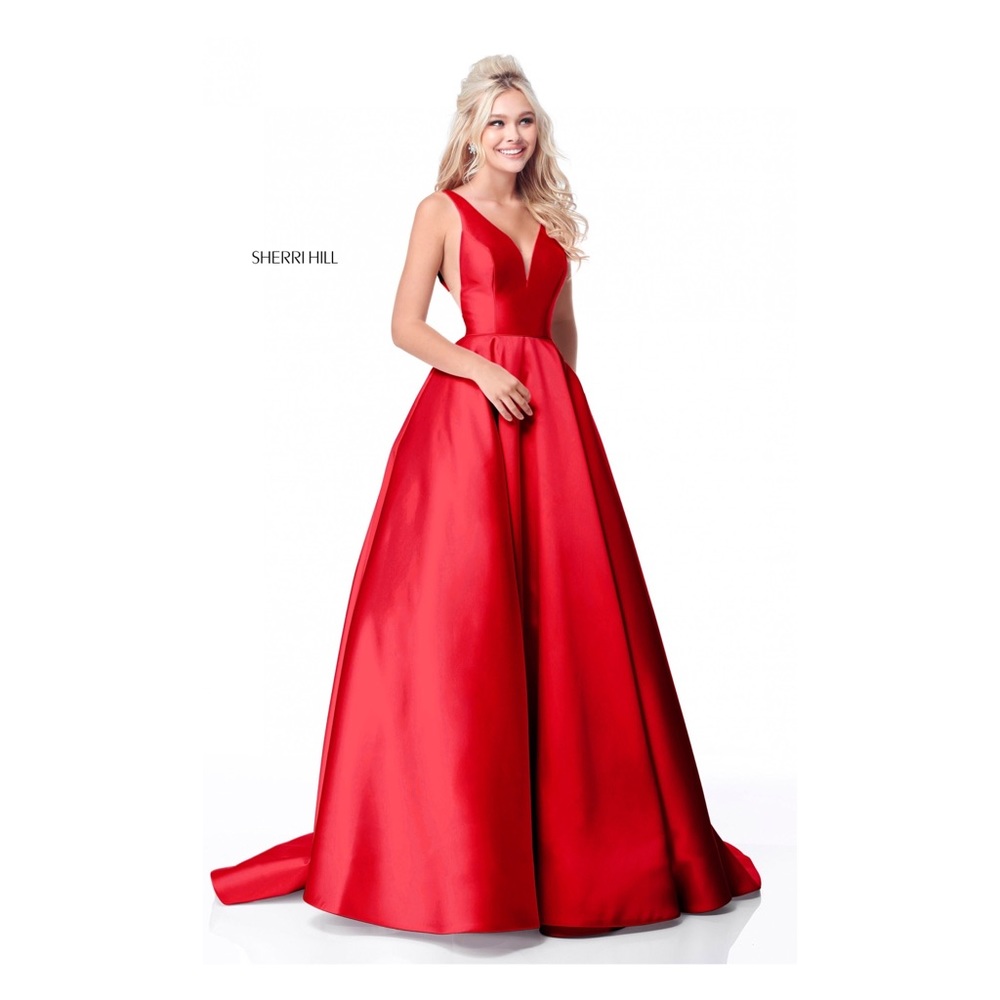 Red Sherri hill ball gown